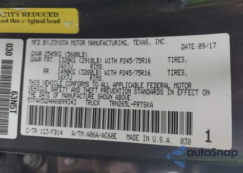 2017 Toyota Tacoma Sr z USA, uszkodzony, nr VIN 5TFAX5GN4HX099343